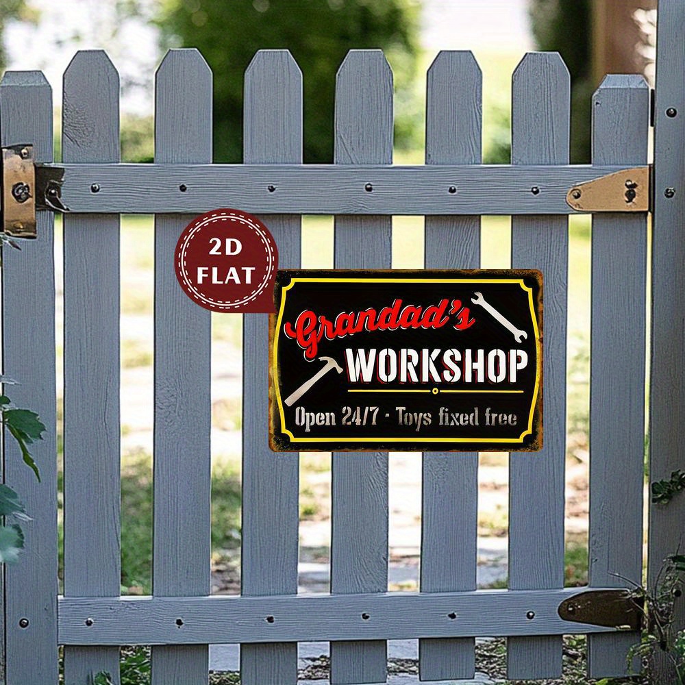 Workshop Tools Toy - Panneau mural en métal vintage -